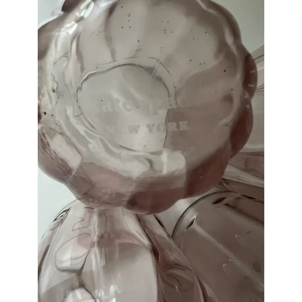 Kate Spade New York Pink Rocks Glass Tumblers Drinkware Excellent Condition